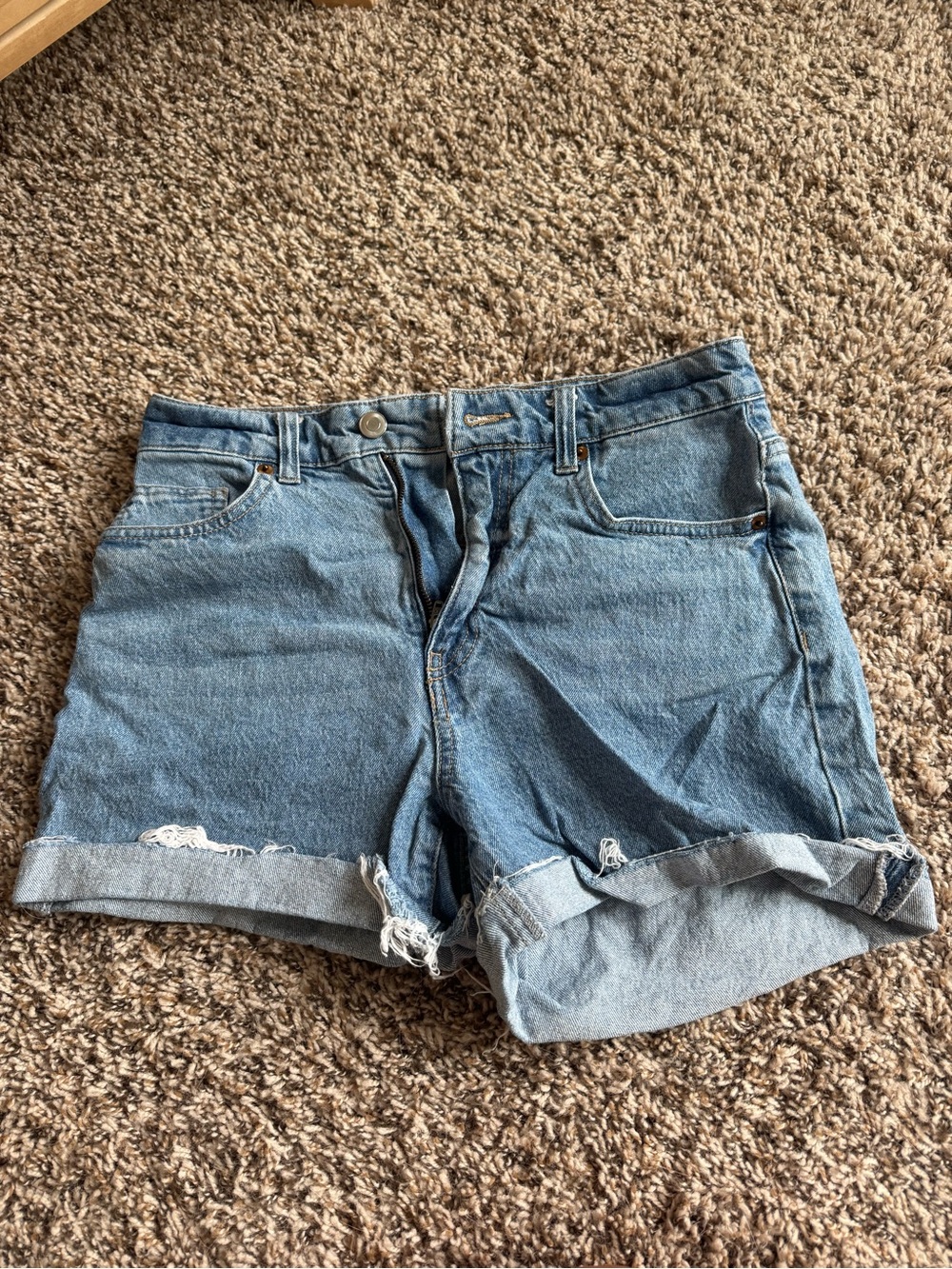 Women's Blue Denim Rolled H&M Shorts